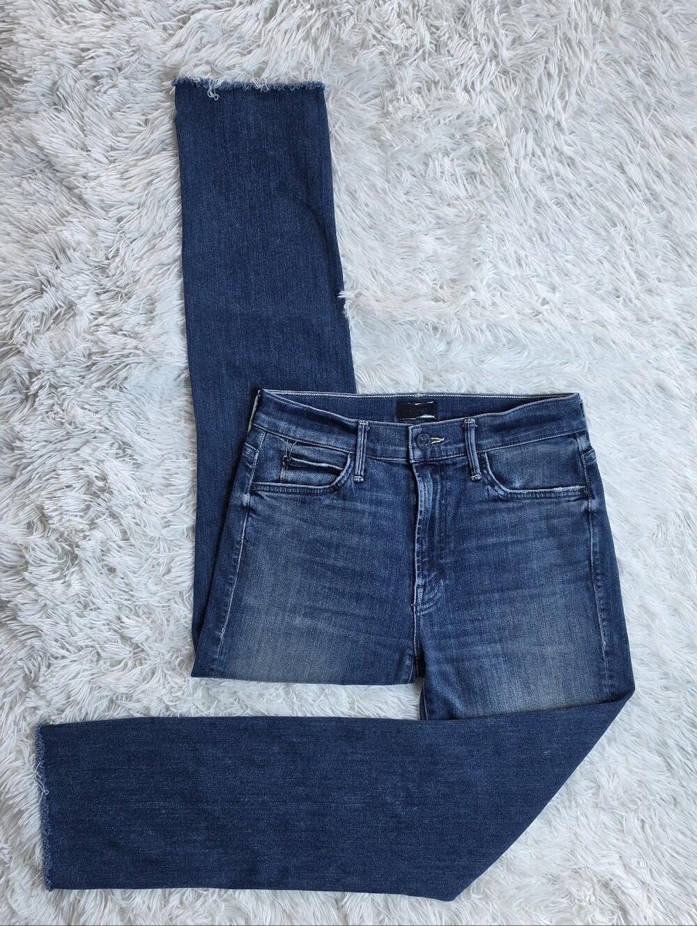 Mother Rascal Ankle Step Fray Straight Jeans 26 / 2